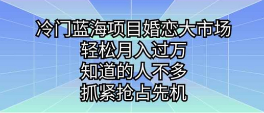 冷门蓝海项目婚恋大市场，轻松月入过W